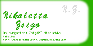 nikoletta zsigo business card